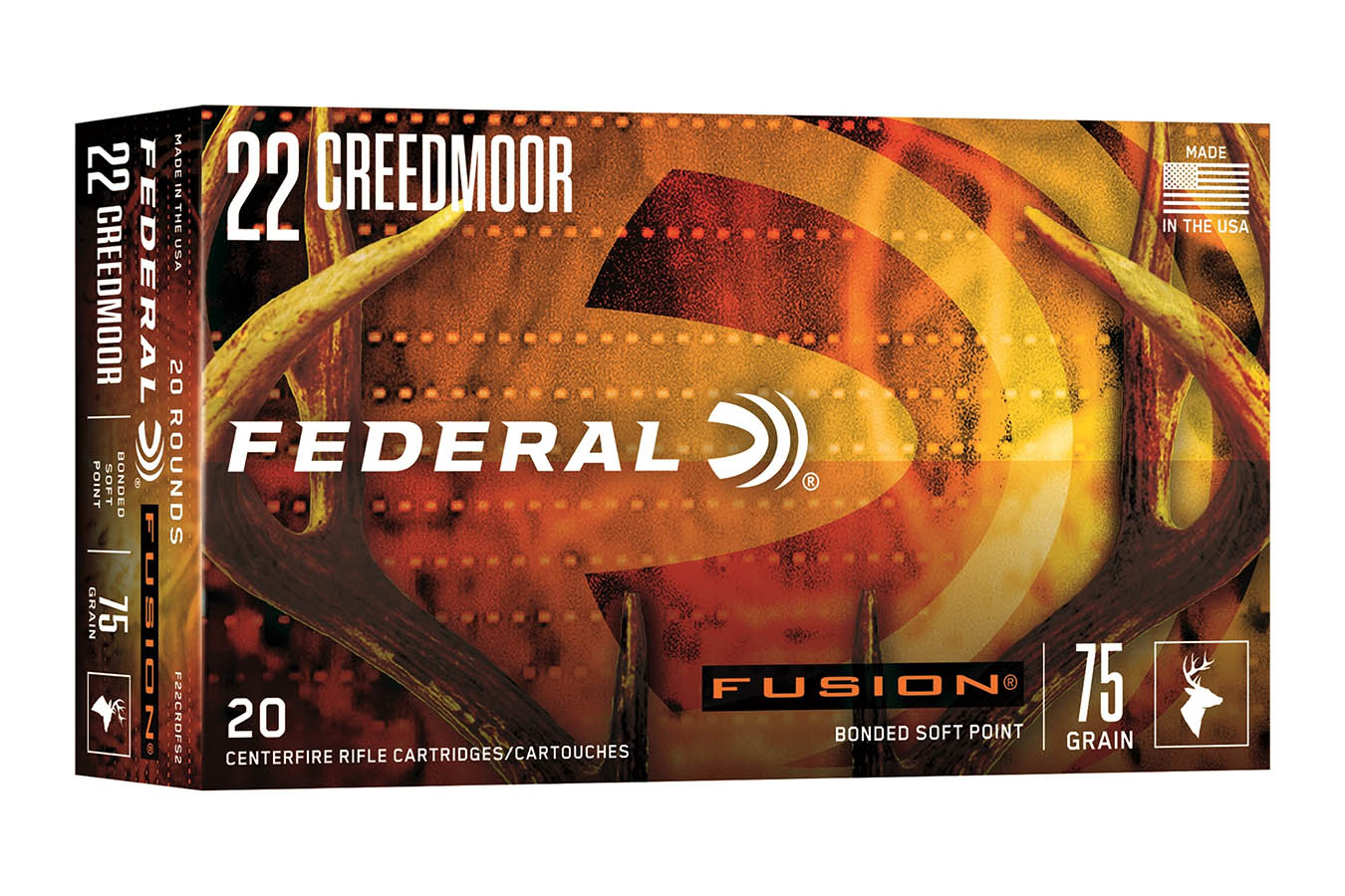 FEDERAL AMMUNITION 22 Creedmoor 75 gr Soft Point Fusion 20/Box